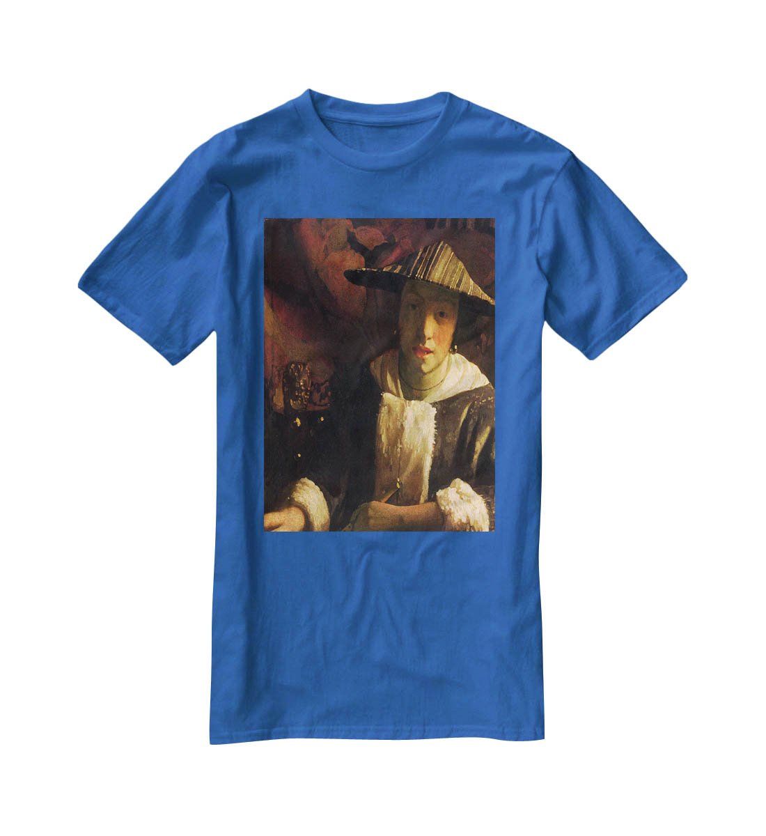 Girl with a flute by Vermeer T-Shirt - Canvas Art Rocks - 2