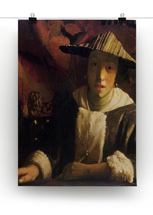 Girl with a flute by Vermeer Canvas Print or Poster - Canvas Art Rocks - 2