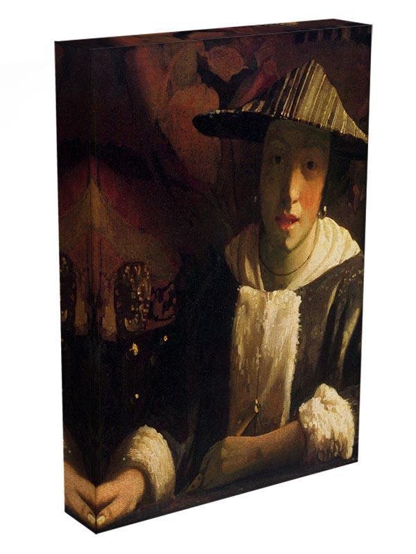 Girl with a flute by Vermeer Canvas Print or Poster - Canvas Art Rocks - 3