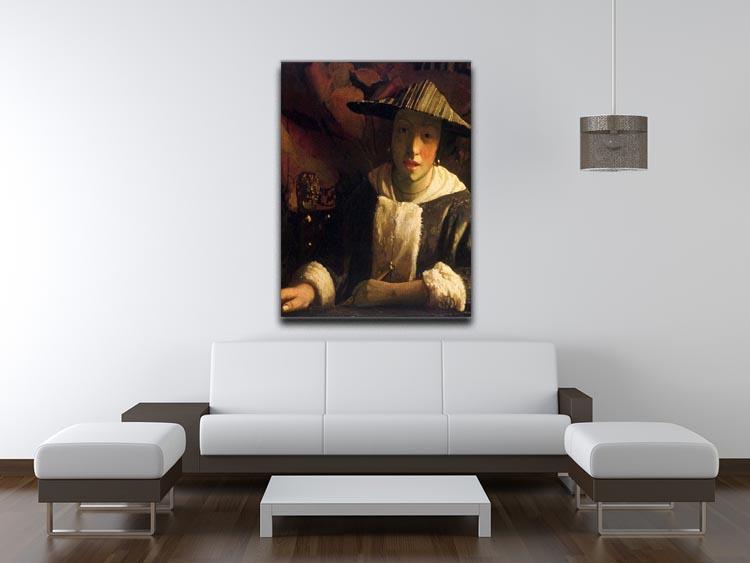 Girl with a flute by Vermeer Canvas Print or Poster - Canvas Art Rocks - 4