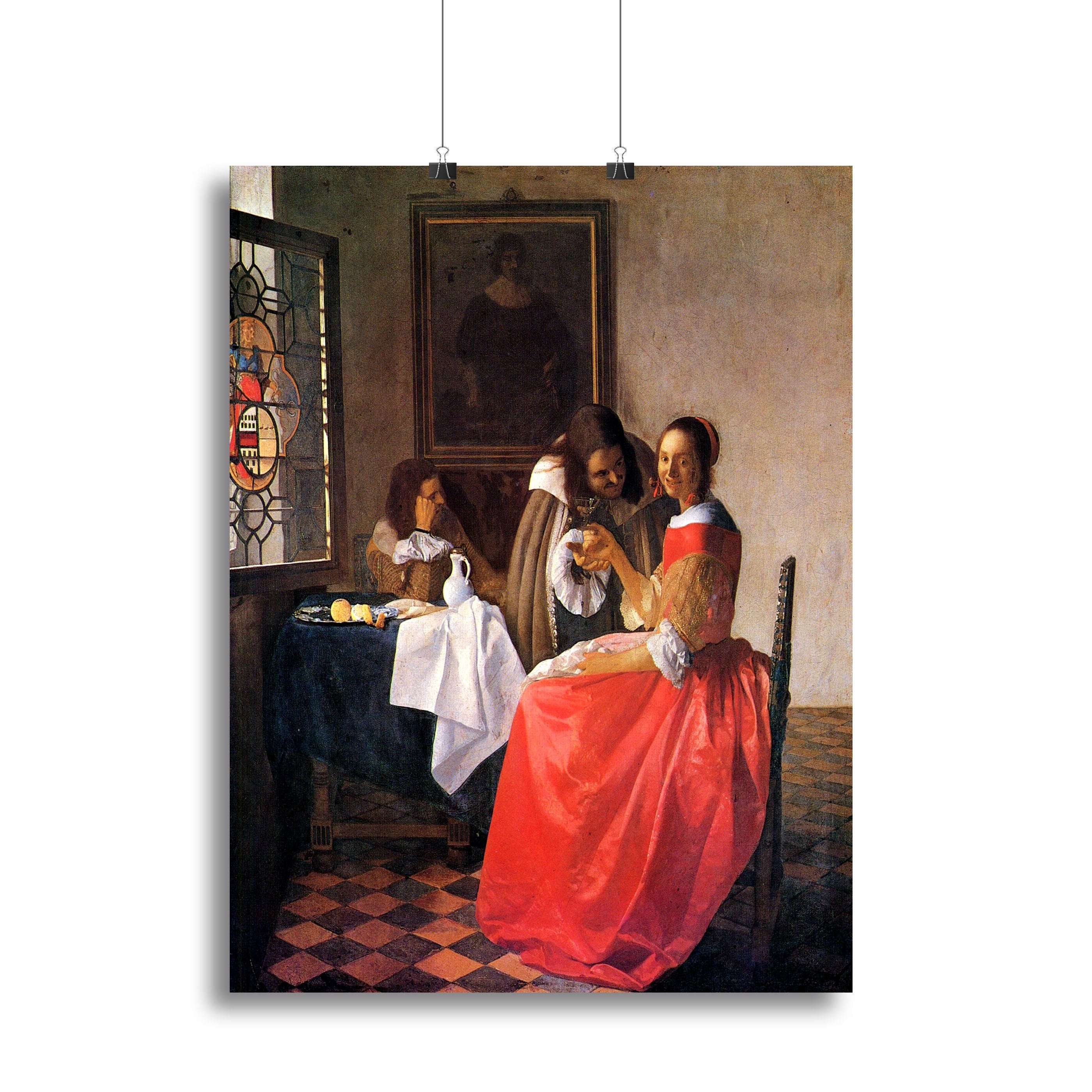 Girl with a wine glass by Vermeer Canvas Print or Poster