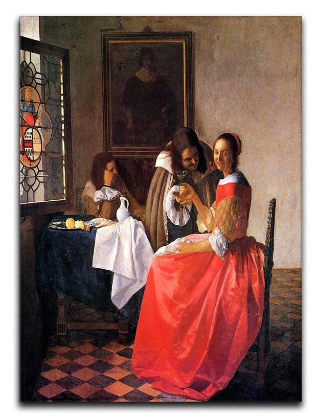 Girl with a wine glass by Vermeer Canvas Print or Poster - Canvas Art Rocks - 1