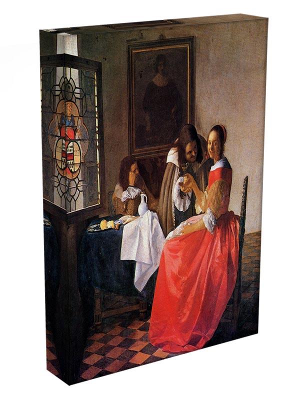 Girl with a wine glass by Vermeer Canvas Print or Poster - Canvas Art Rocks - 3
