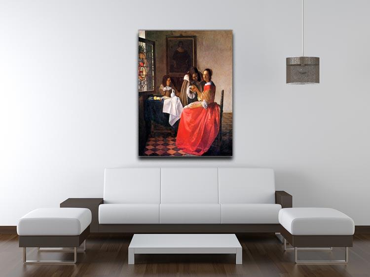 Girl with a wine glass by Vermeer Canvas Print or Poster - Canvas Art Rocks - 4