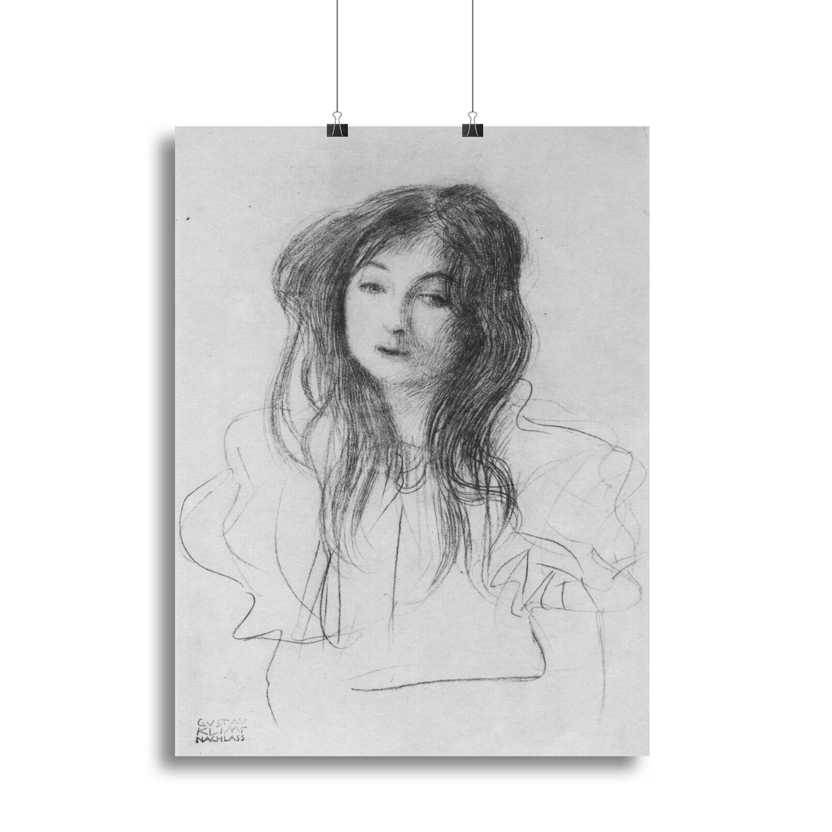 Girl with long hair by Klimt Canvas Print or Poster
