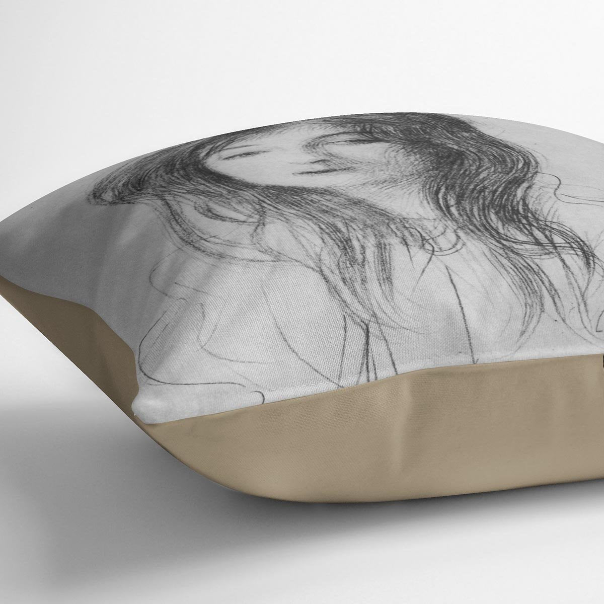 Girl with long hair by Klimt Throw Pillow