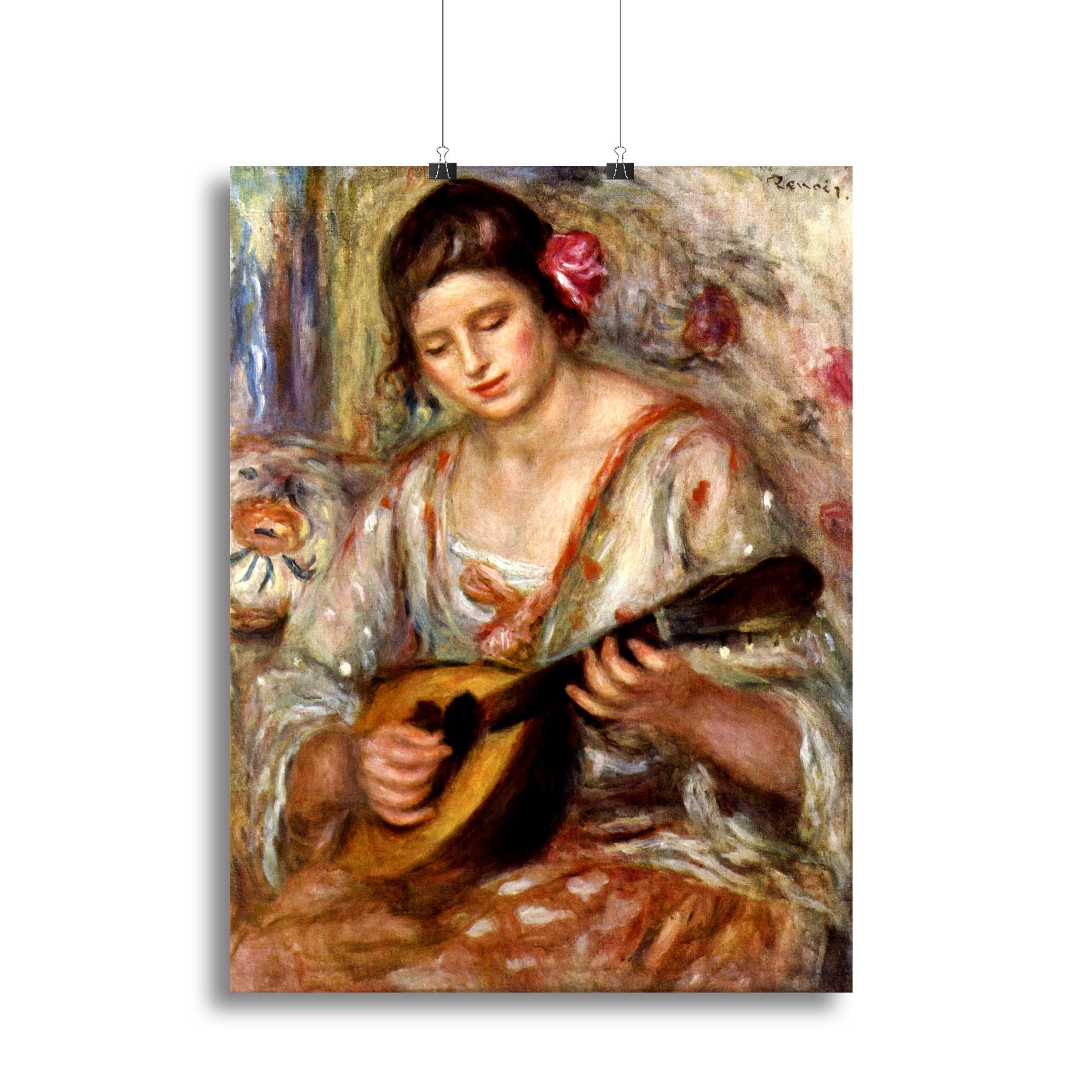 Girl with mandolin by Renoir Canvas Print or Poster