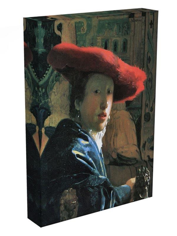 Girl with red hat by Vermeer Canvas Print or Poster - Canvas Art Rocks - 3