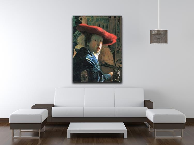 Girl with red hat by Vermeer Canvas Print or Poster - Canvas Art Rocks - 4