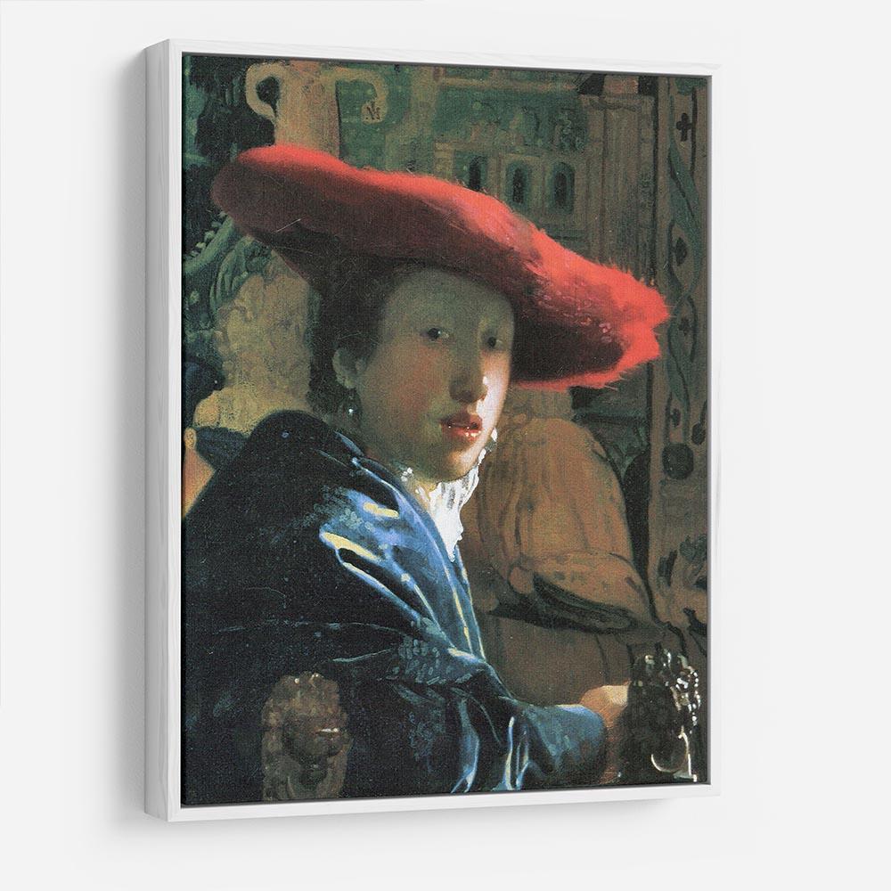 Girl with red hat by Vermeer HD Metal Print - Canvas Art Rocks - 7
