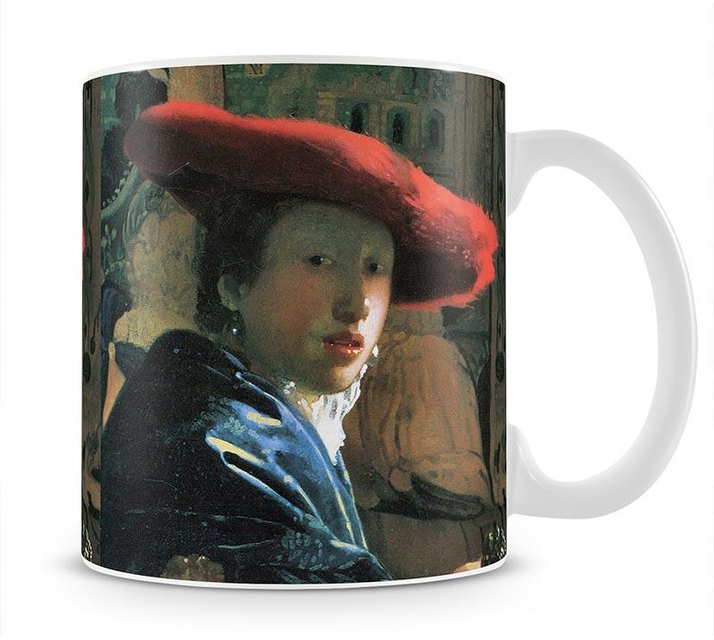 Girl with red hat by Vermeer Mug - Canvas Art Rocks - 1