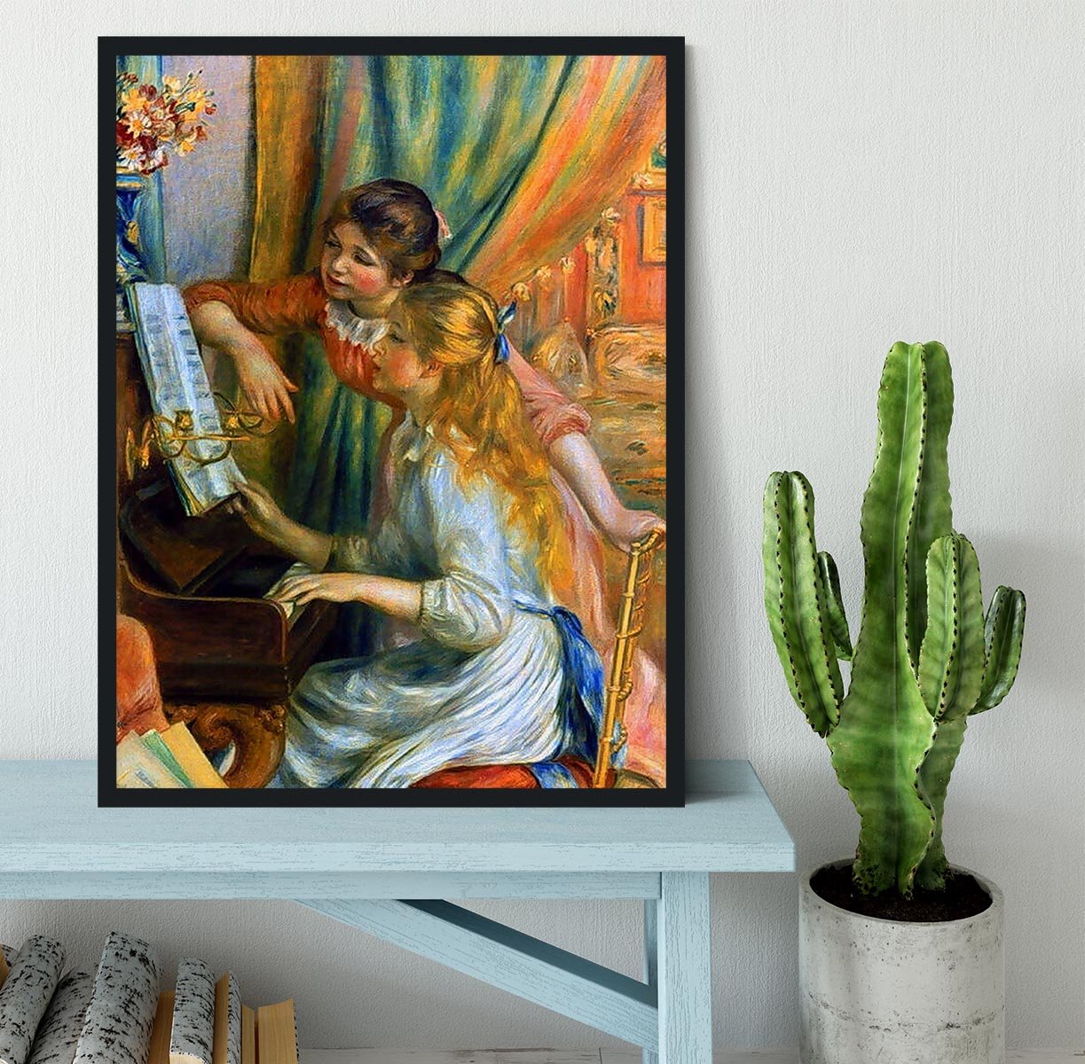 Girls at the Piano by Renoir Framed Print - Canvas Art Rocks - 2