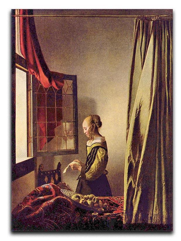 Girls at the open window by Vermeer Canvas Print or Poster - Canvas Art Rocks - 1