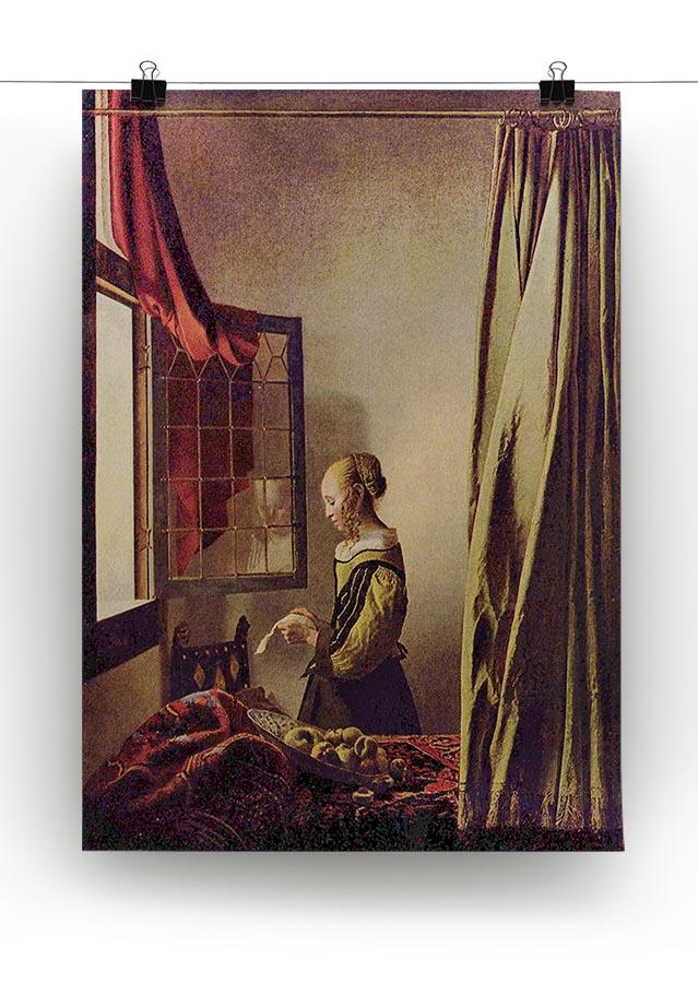 Girls at the open window by Vermeer Canvas Print or Poster - Canvas Art Rocks - 2