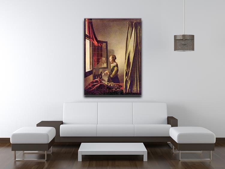 Girls at the open window by Vermeer Canvas Print or Poster - Canvas Art Rocks - 4