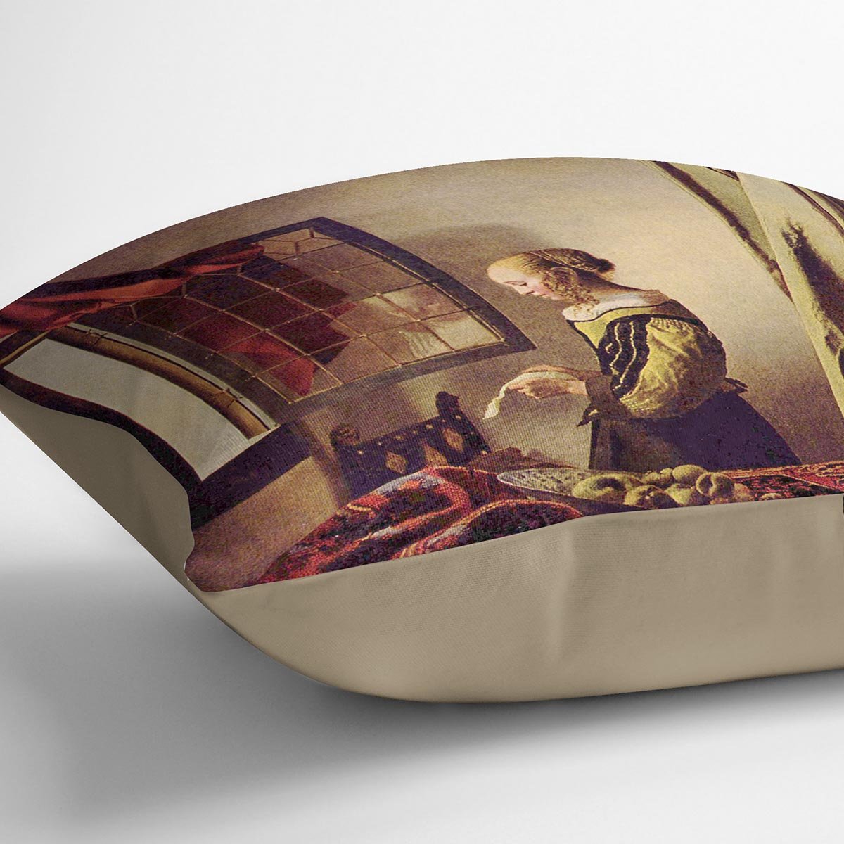 Girls at the open window by Vermeer Cushion
