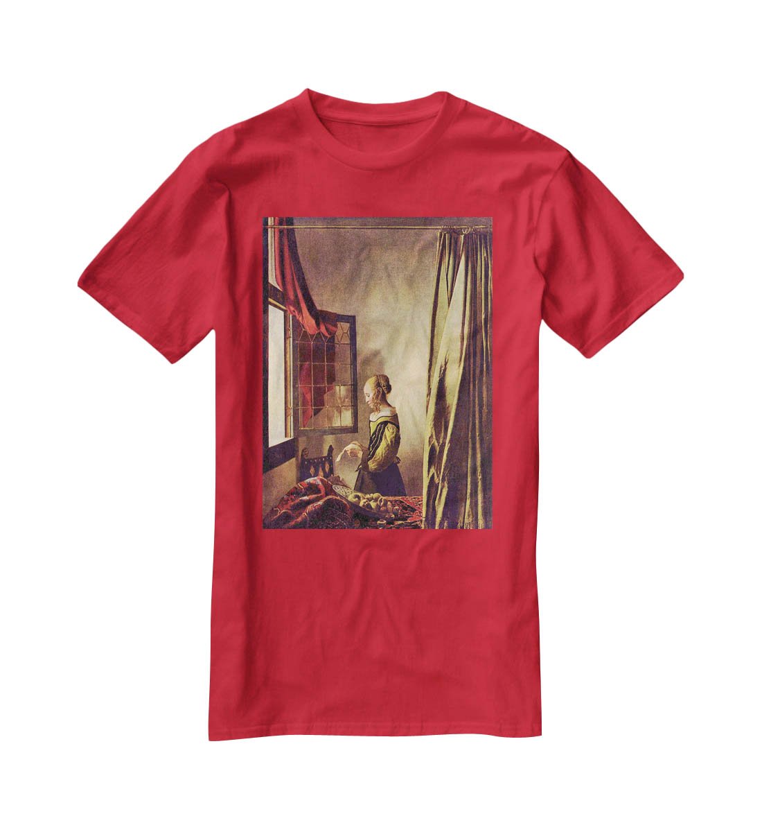 Girls at the open window by Vermeer T-Shirt - Canvas Art Rocks - 4