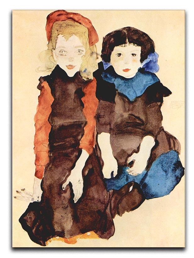 Girls by Egon Schiele Canvas Print or Poster - Canvas Art Rocks - 1