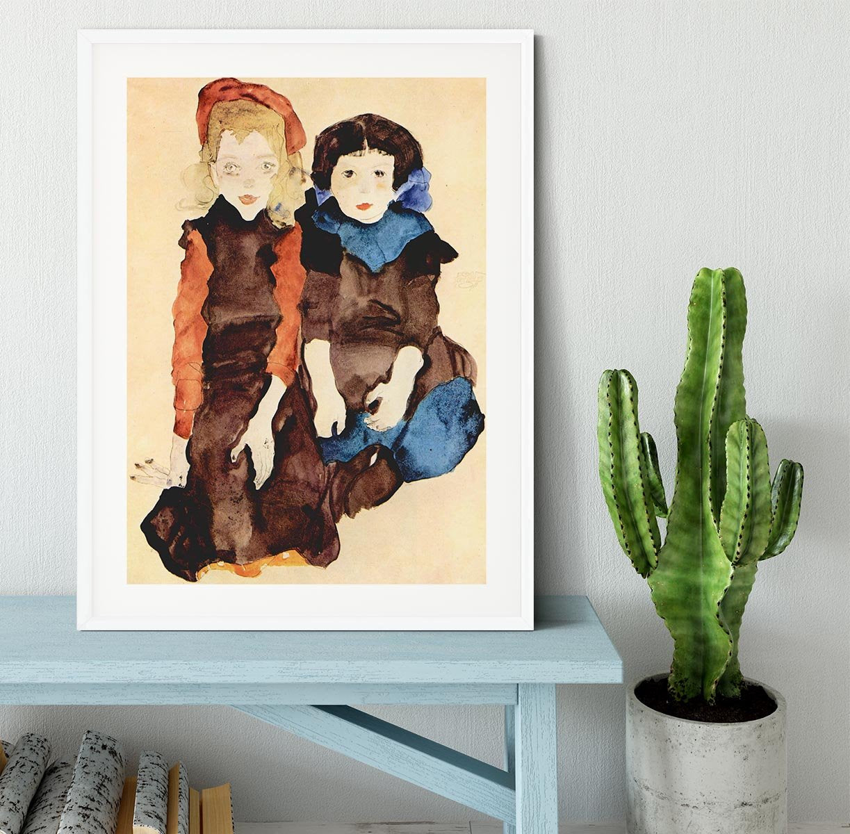 Girls by Egon Schiele Framed Print - Canvas Art Rocks - 5