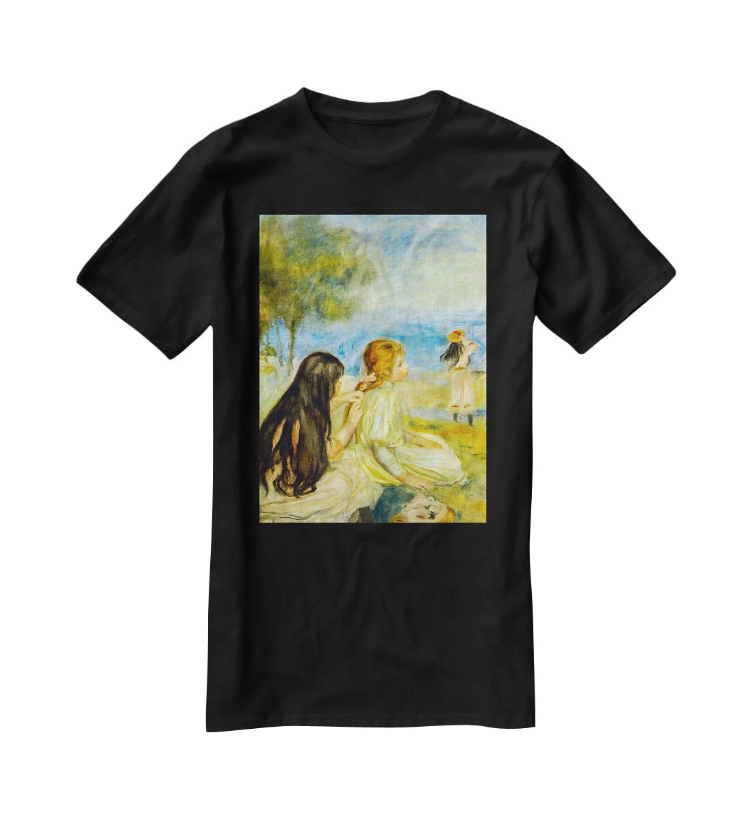 Girls by the Seaside by Renoir T-Shirt - Canvas Art Rocks - 1