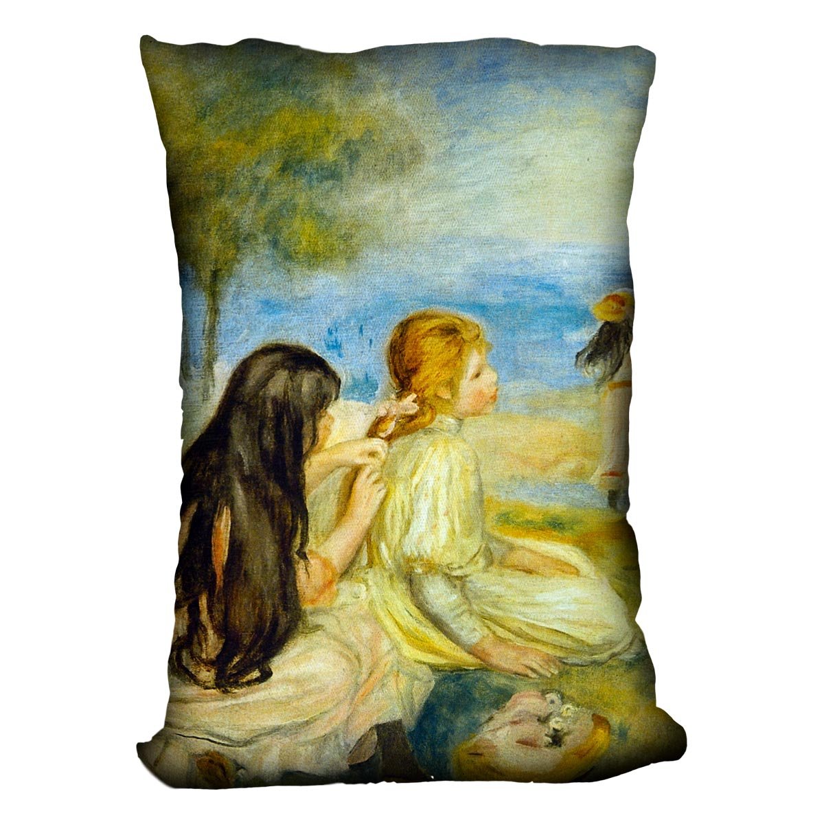 Girls by the Seaside by Renoir Throw Pillow