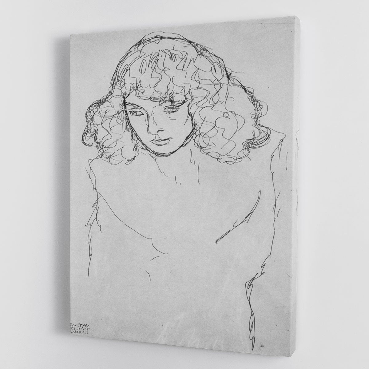 Girls head by Klimt Canvas Print or Poster