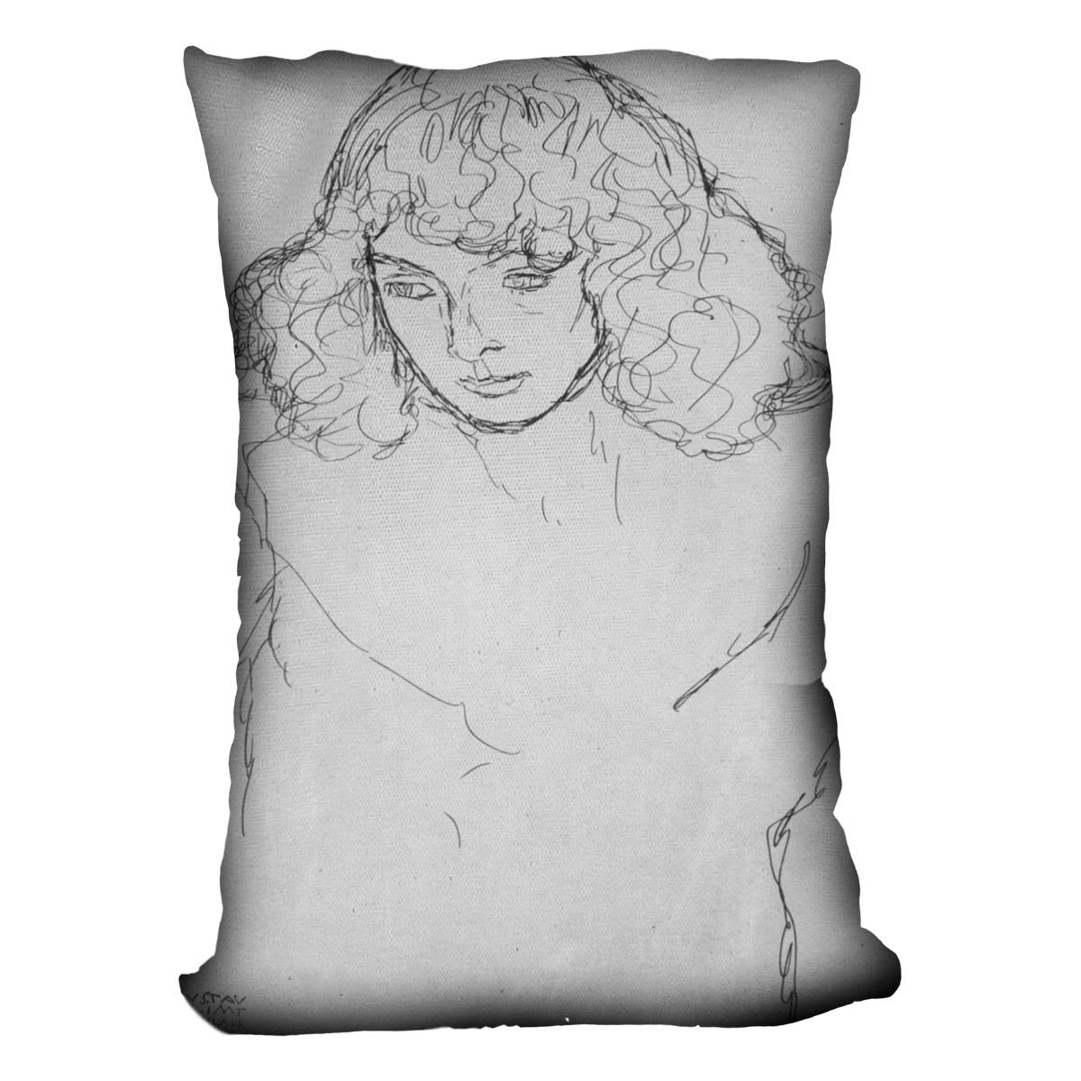 Girls head by Klimt Throw Pillow