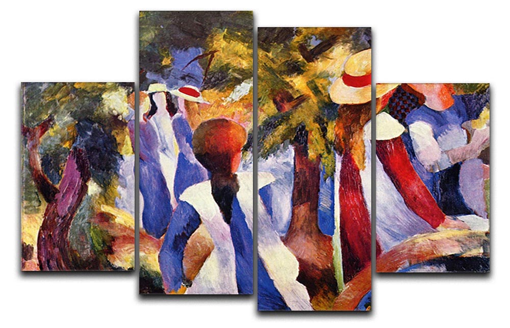 Girls in the Open by August Macke 4 Split Panel Canvas - Canvas Art Rocks - 1