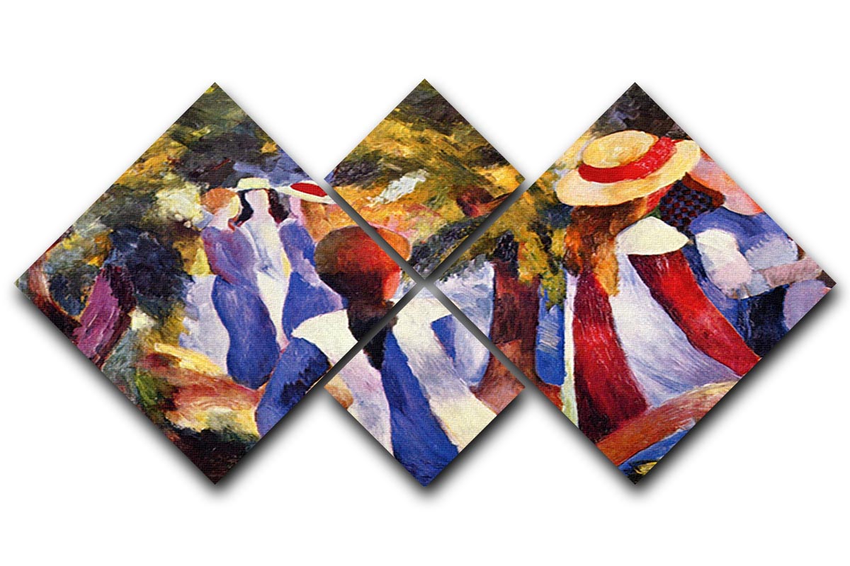Girls in the Open by August Macke 4 Square Multi Panel Canvas - Canvas Art Rocks - 1