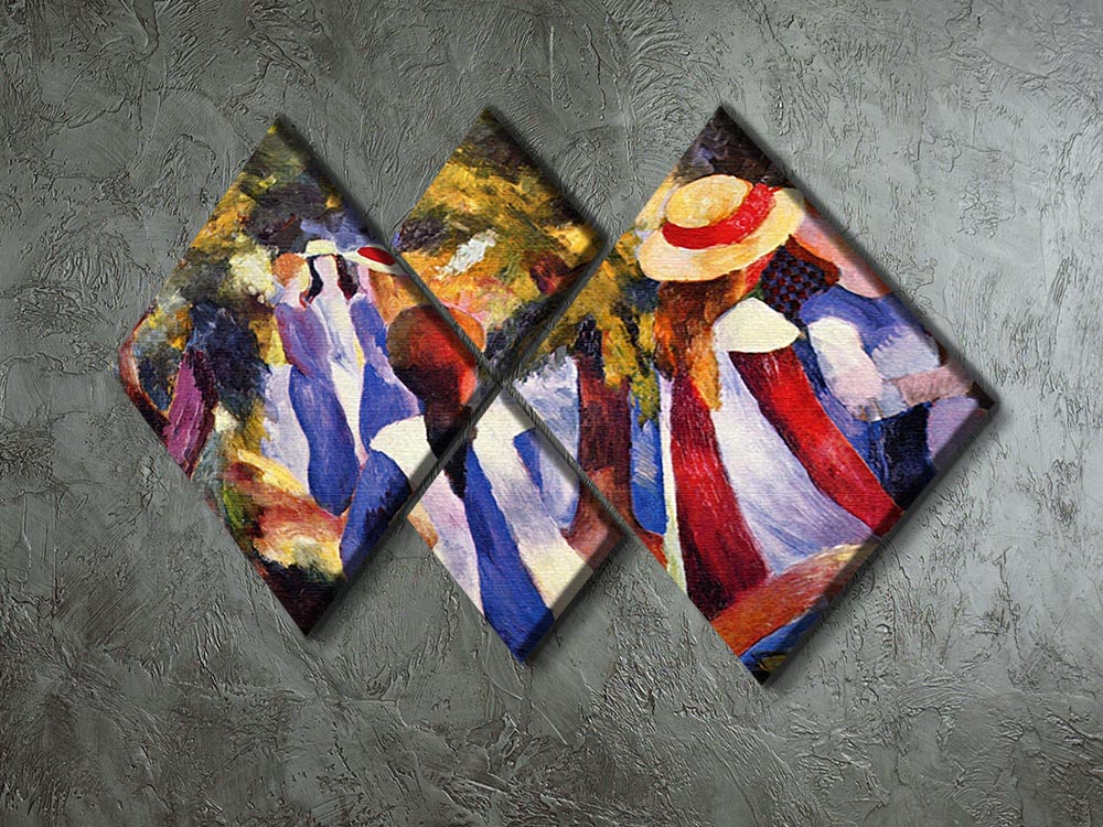 Girls in the Open by August Macke 4 Square Multi Panel Canvas - Canvas Art Rocks - 2
