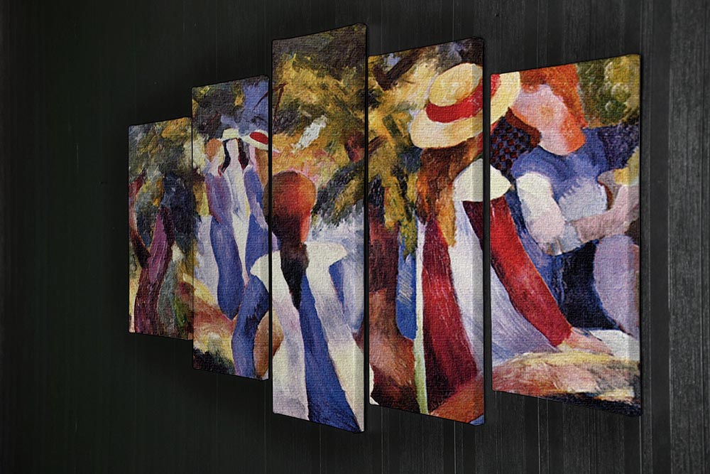Girls in the Open by August Macke 5 Split Panel Canvas - Canvas Art Rocks - 2