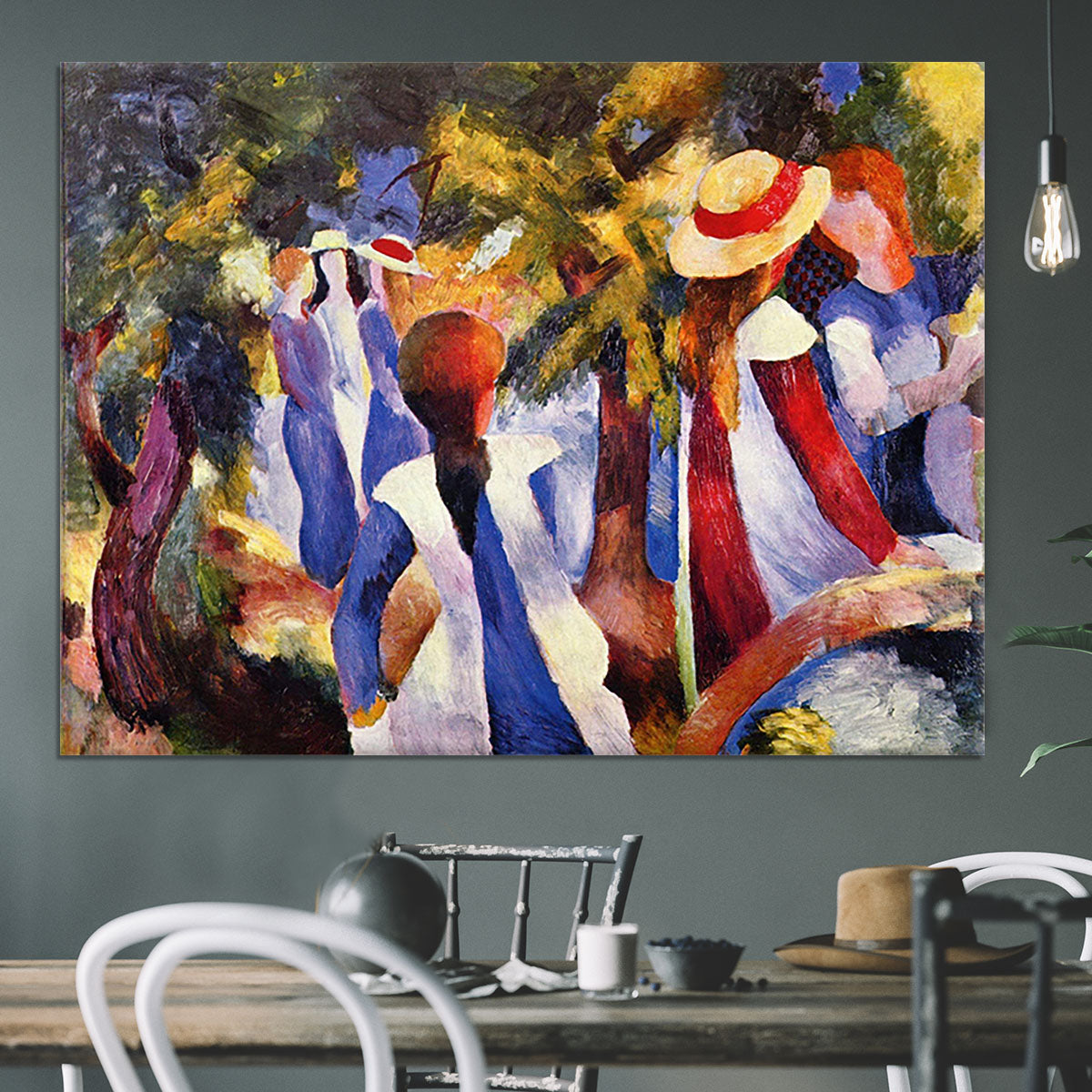 Girls in the Open by August Macke Canvas Print or Poster - Canvas Art Rocks - 3
