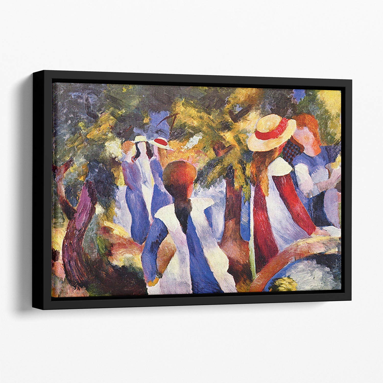 Girls in the Open by August Macke Floating Framed Canvas - Canvas Art Rocks - 1