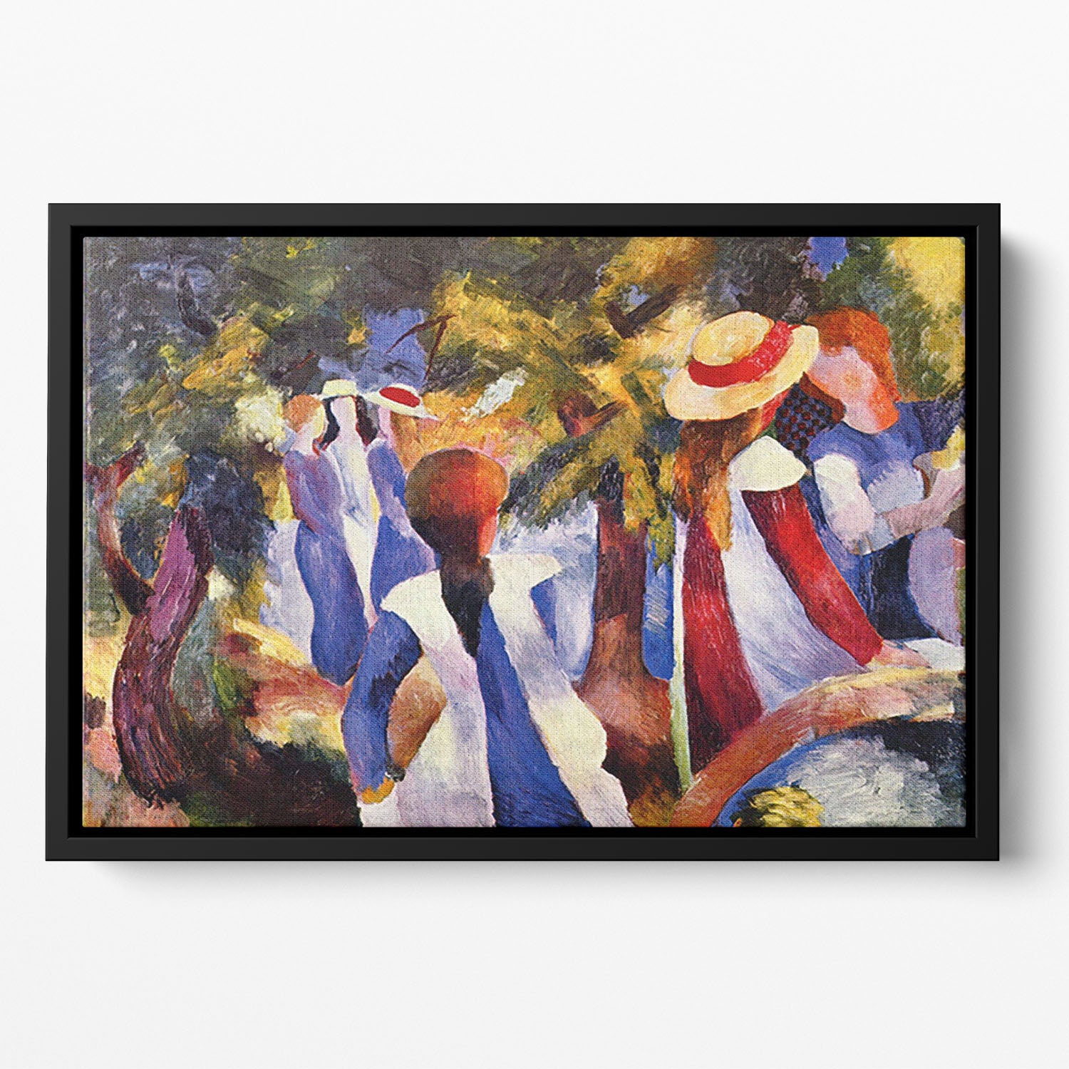 Girls in the Open by August Macke Floating Framed Canvas - Canvas Art Rocks - 2