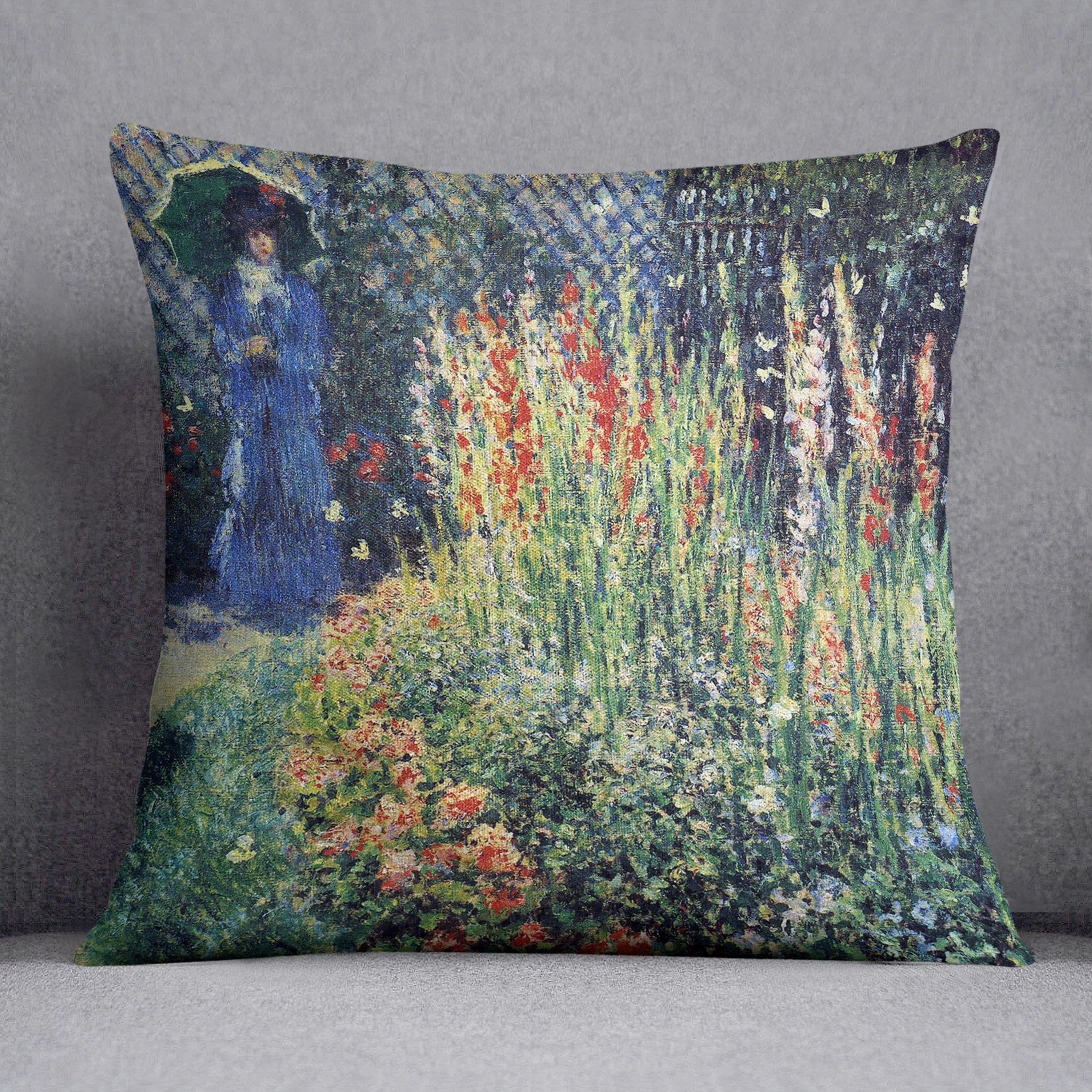 Gladiolas by Monet Throw Pillow