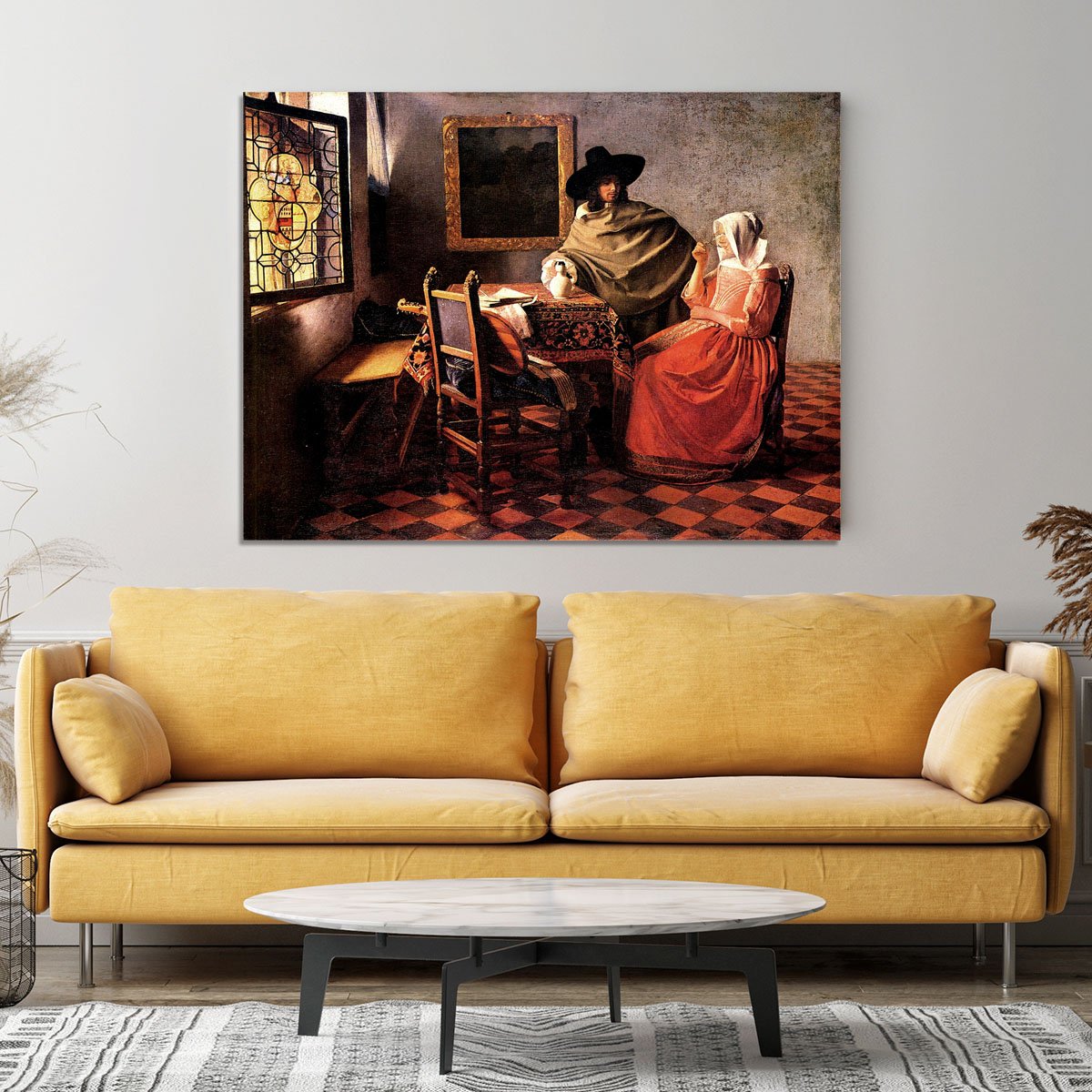 Glass of wine by Vermeer Canvas Print or Poster