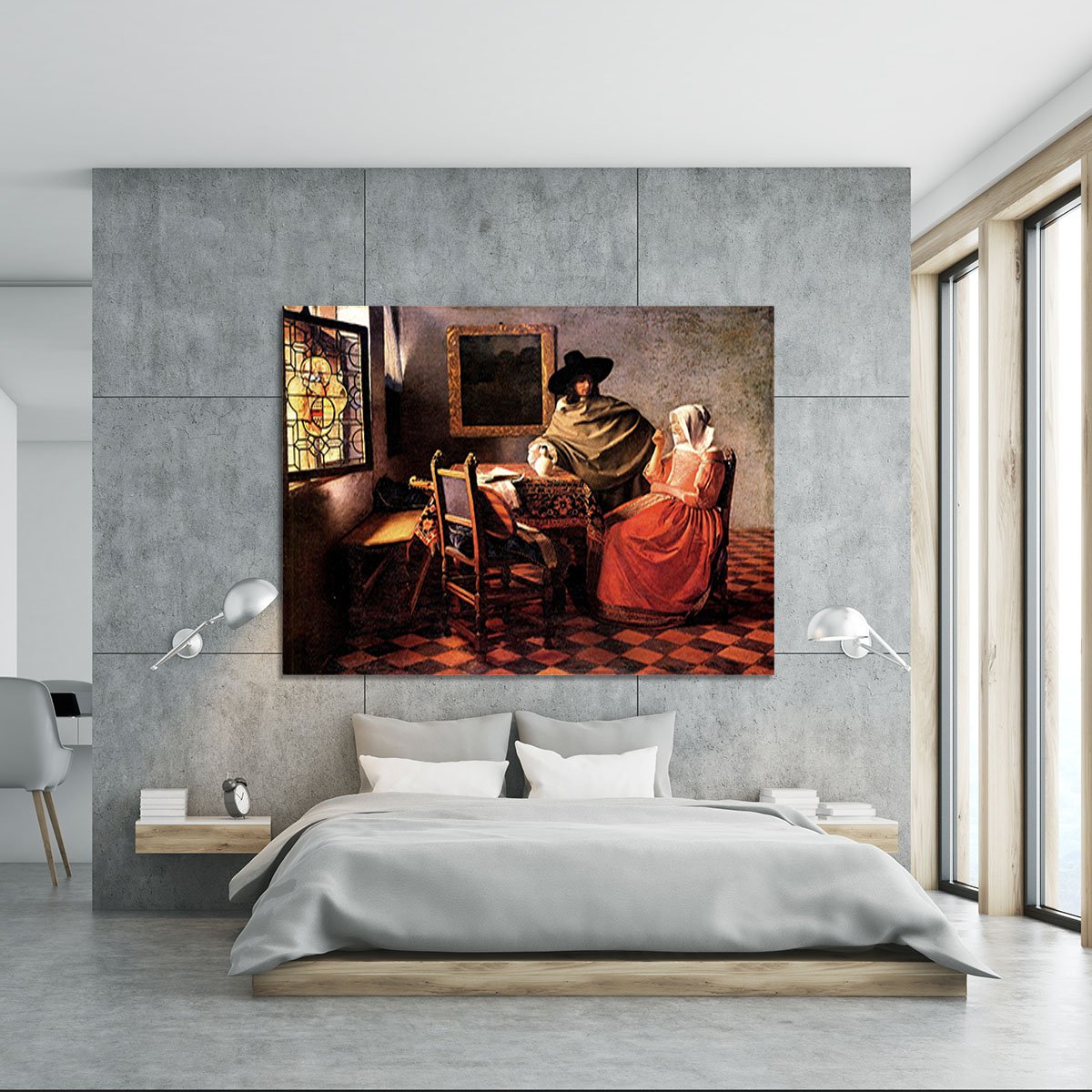 Glass of wine by Vermeer Canvas Print or Poster