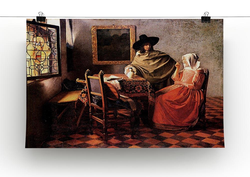 Glass of wine by Vermeer Canvas Print or Poster - Canvas Art Rocks - 2