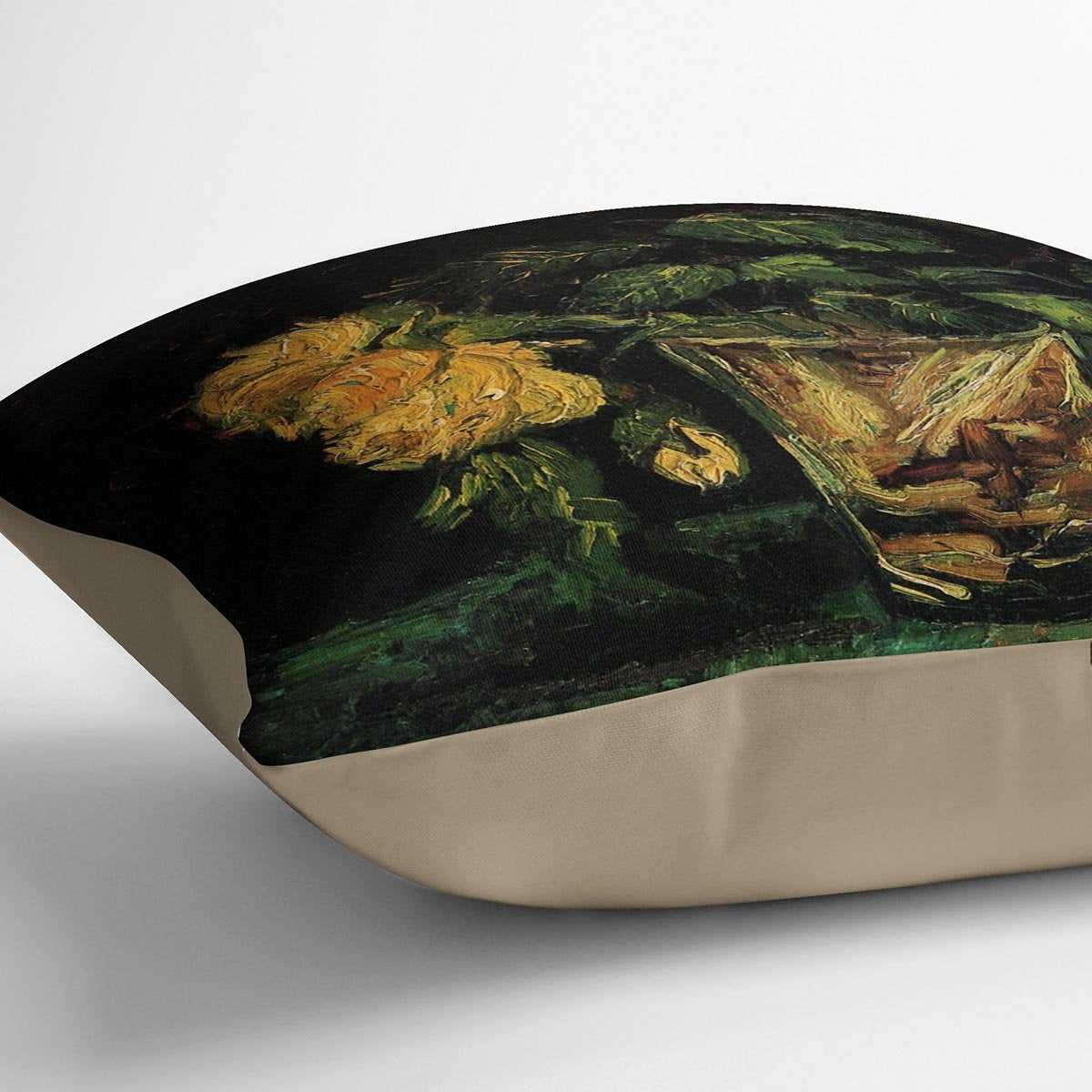 Glass with Roses by Van Gogh Throw Pillow