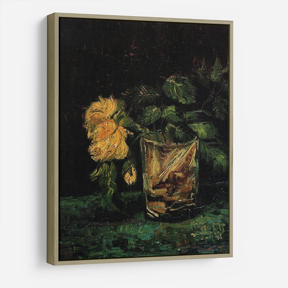 Glass with Roses by Van Gogh HD Metal Print