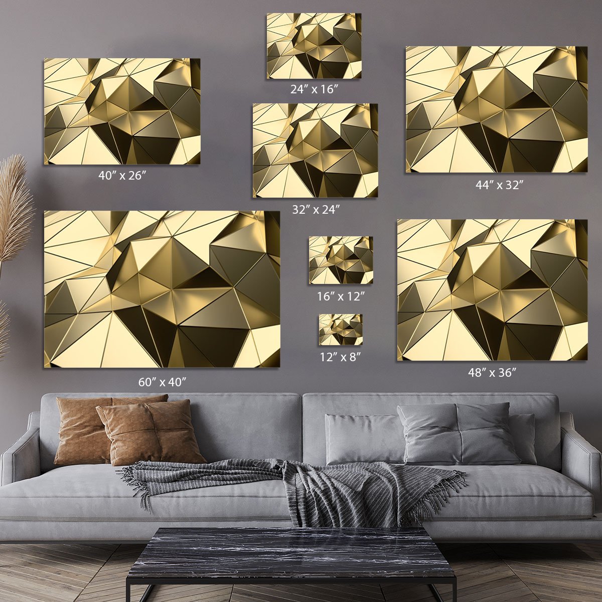 Gold Geometric Surface Canvas Print or Poster