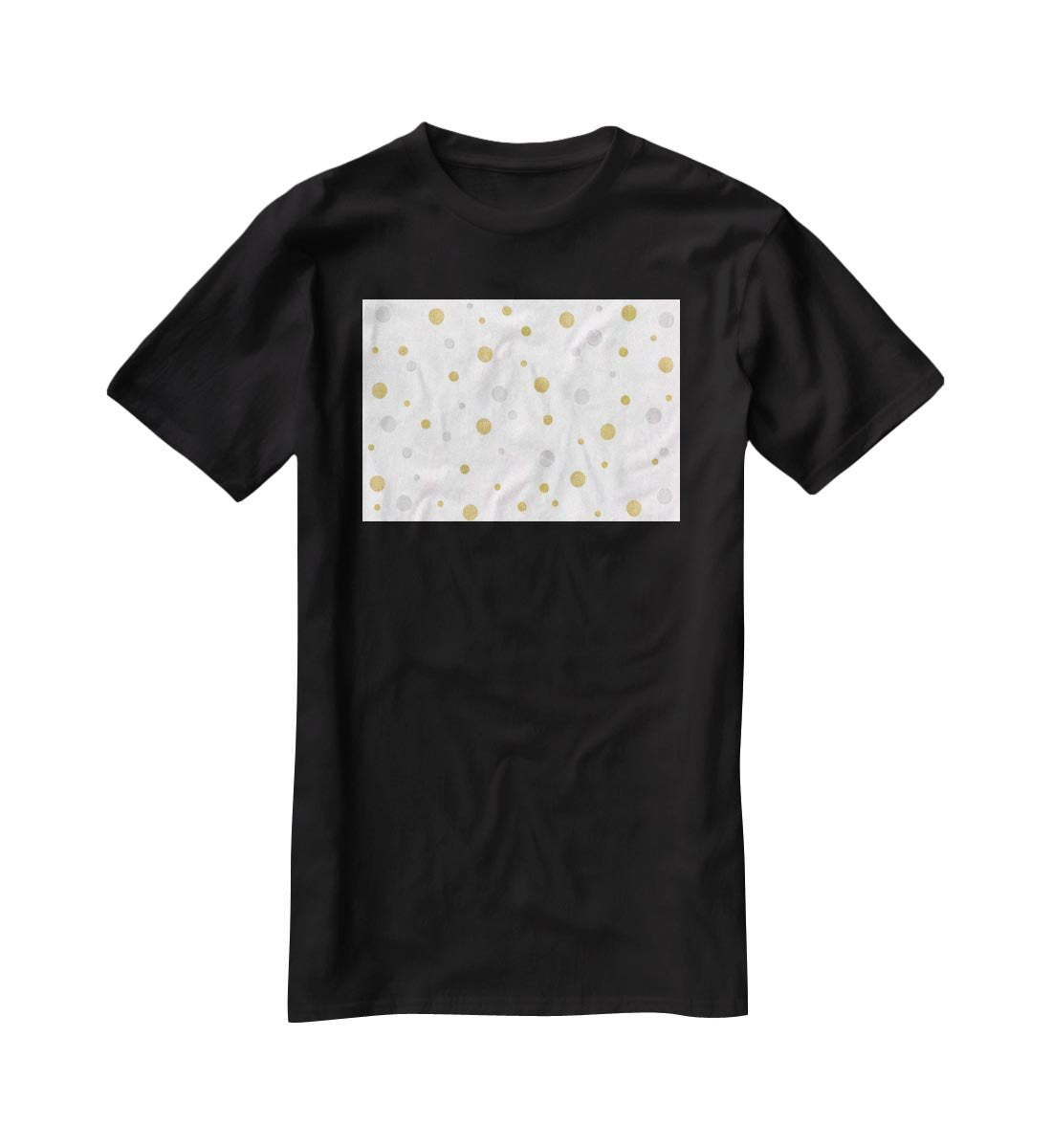 Gold and Silver Glitter Polka Dot T-Shirt - Canvas Art Rocks - 1