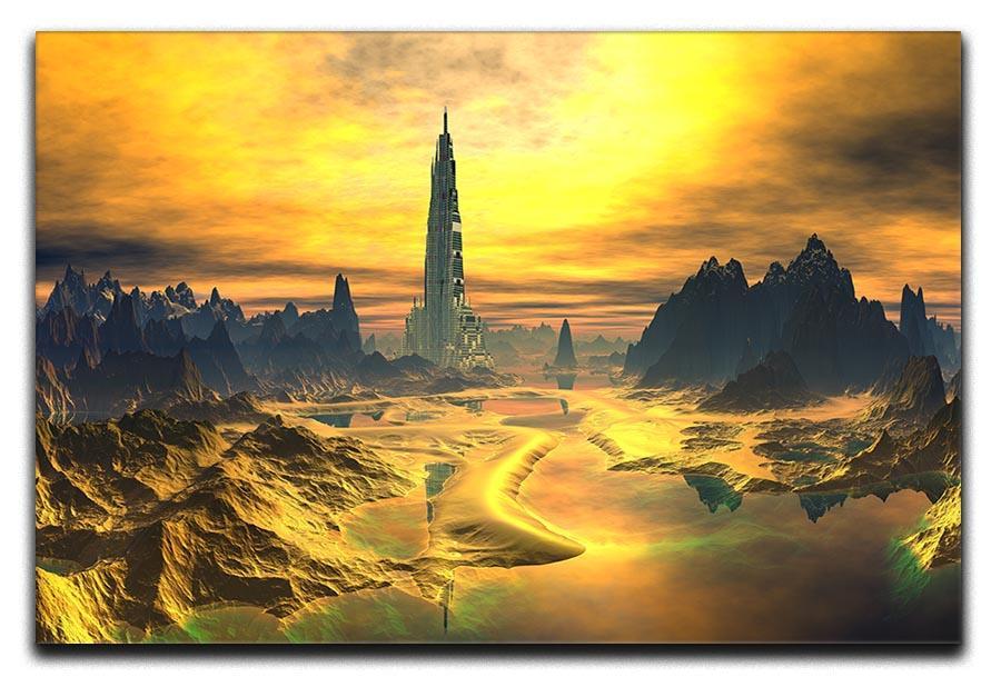 Golden Alien Landscape Canvas Print or Poster  - Canvas Art Rocks - 1