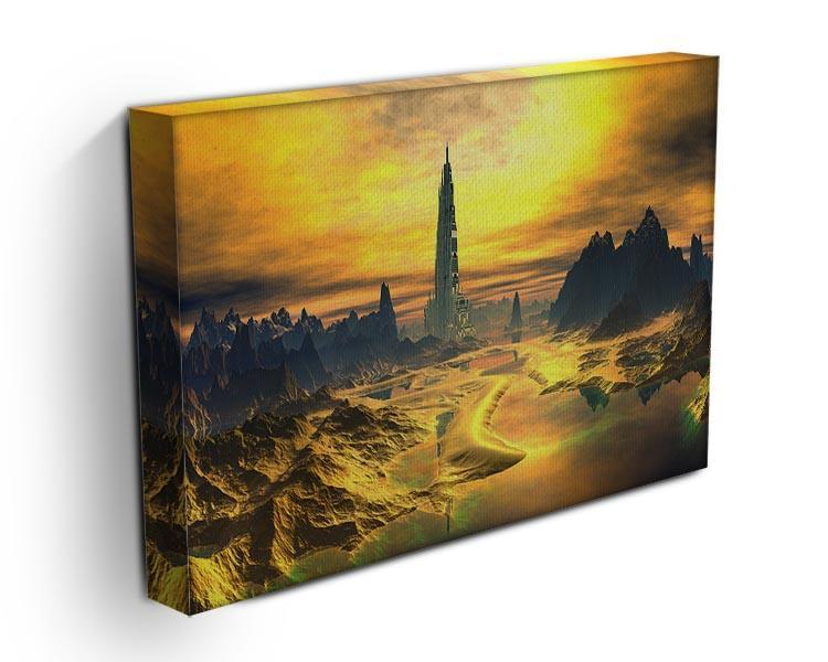 Golden Alien Landscape Canvas Print or Poster - Canvas Art Rocks - 3