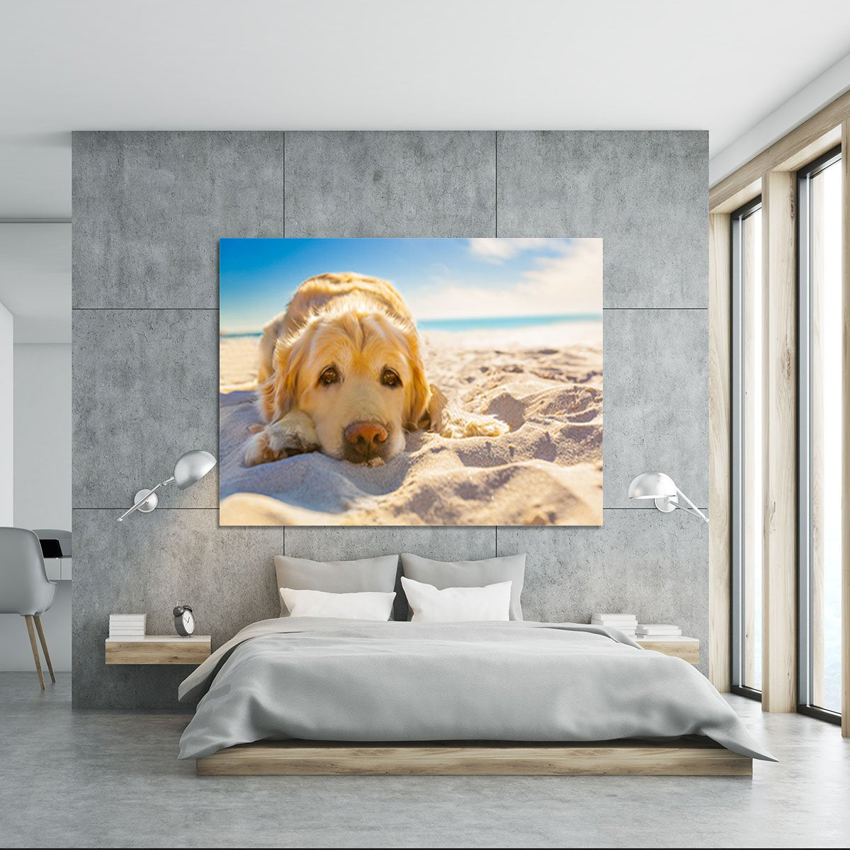 Golden retriever dog relaxing resting Canvas Print or Poster