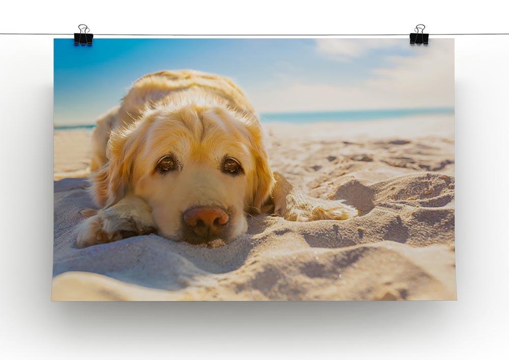 Golden retriever dog relaxing resting Canvas Print or Poster - Canvas Art Rocks - 2