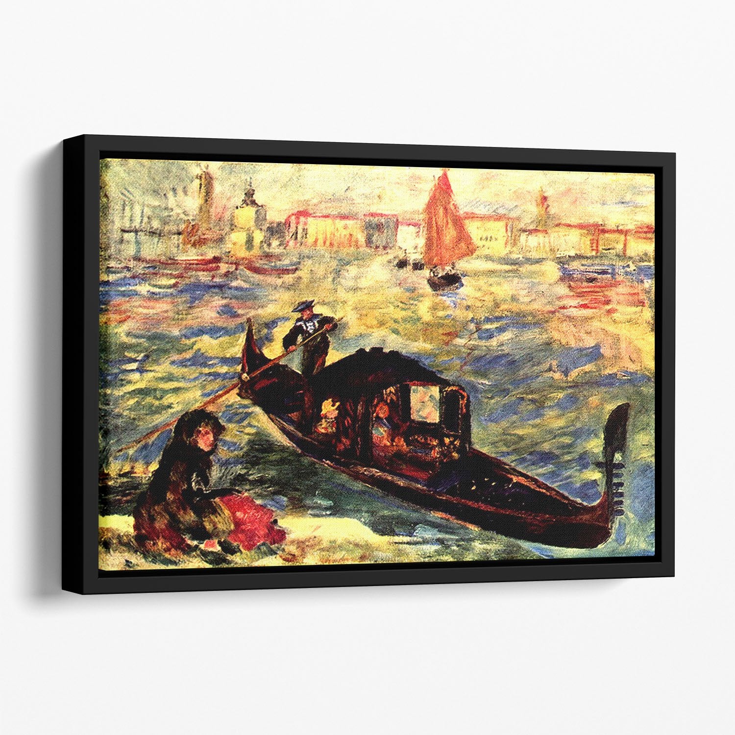 Gondola on the Canale Grande by Renoir Floating Framed Canvas