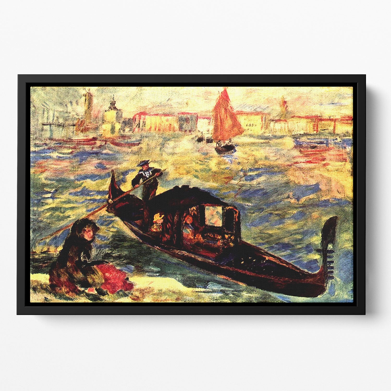 Gondola on the Canale Grande by Renoir Floating Framed Canvas