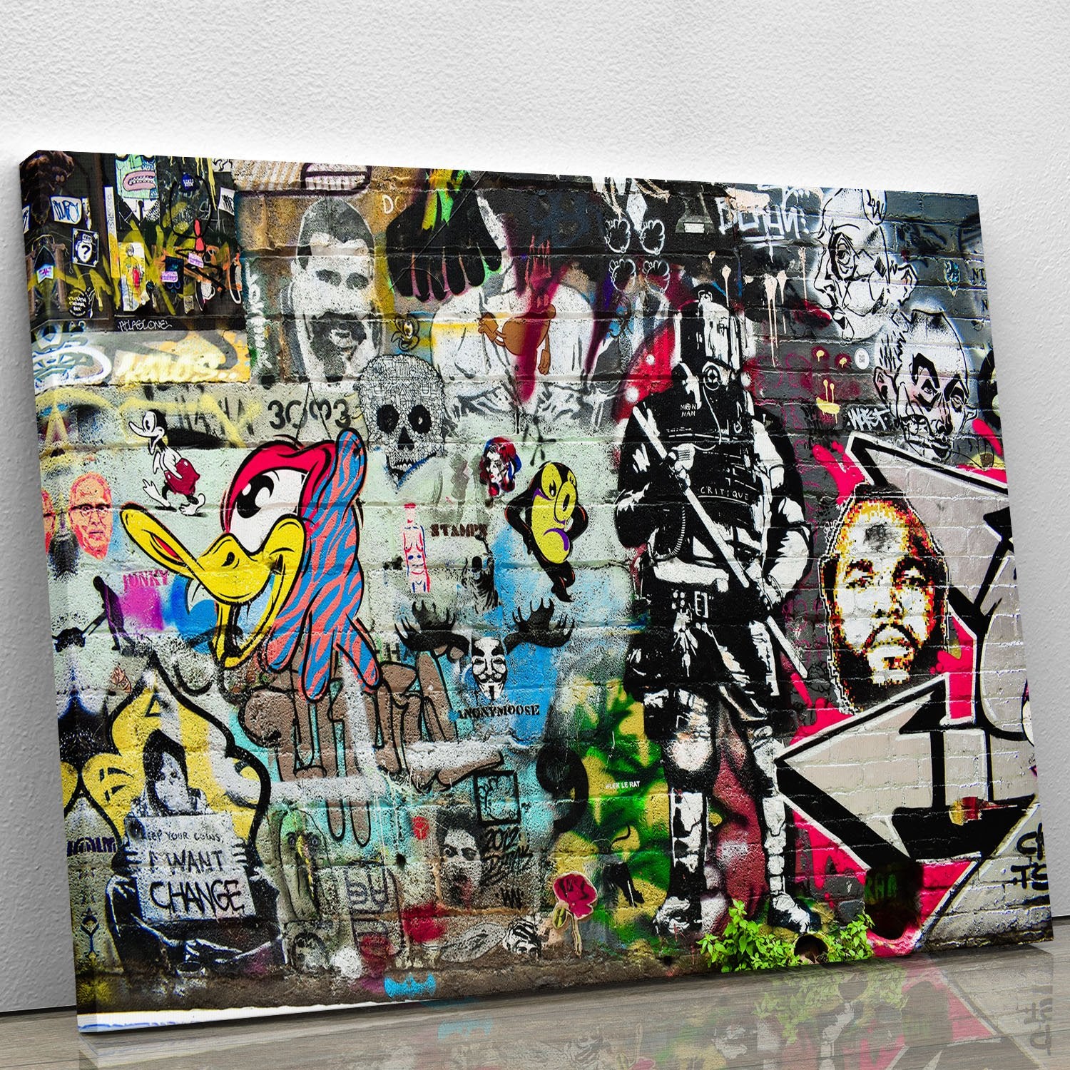 Graffiti Wall Abstract Canvas Print or Poster