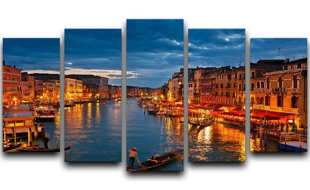 Grand Canal Venice at night 5 Split Panel Canvas  - Canvas Art Rocks - 1